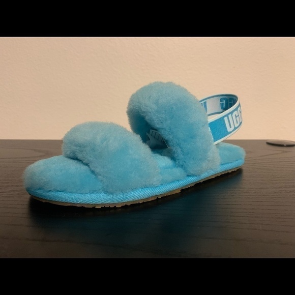 New TODDLER KIDS UGG OH YEAH OASIS‎ BLUE SANDALS SLIDE SLIPPER # boy girl unisex - Picture 2 of 8